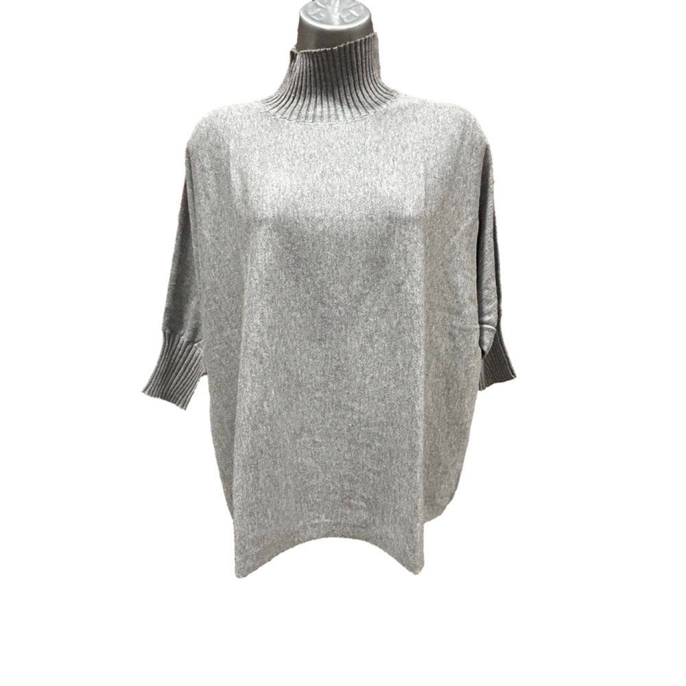 NWT Anatomie Ash Ribbed Mock Neck Sweater in gray size extra large Retails $198